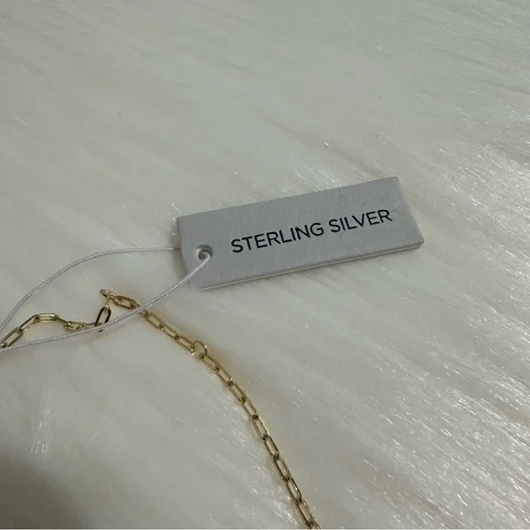 Gold Tone Charm Paperclip Necklace with Multicolor Ocean Accents - Picture 4 of 4